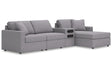 Modmax Granite 4-Piece Sectional with RAF Chaise by Ashley at Eve Furniture