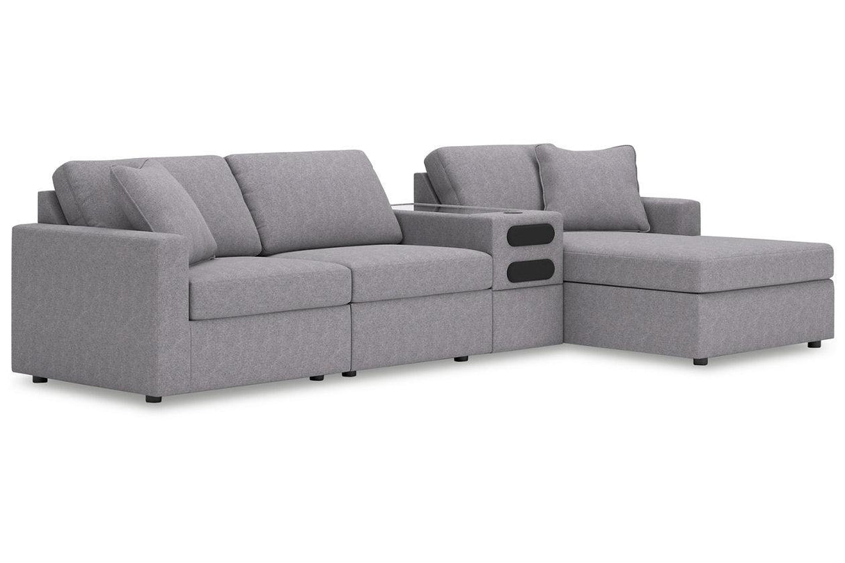 Modmax Granite 4-Piece Sectional with RAF Chaise by Ashley at Eve Furniture