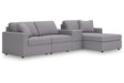 Modmax Granite 4-Piece Sectional with LAF Chaise by Ashley at Eve Furniture