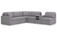 Modmax Granite 6-Piece Performance Fabric Sectional by Ashley at Eve Furniture