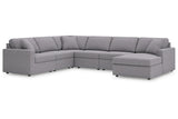 Modmax Granite 6-Piece Performance Fabric Sectional by Ashley at Eve Furniture
