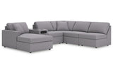 Modmax Granite 6-Piece Sectional with LAF Chaise by Ashley at Eve Furniture