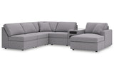 Modmax Granite 6-Piece Sectional with RAF Chaise by Ashley at Eve Furniture