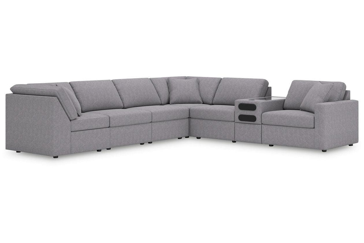 Modmax Granite 7-Piece Performance Fabric Sectional by Ashley at Eve Furniture