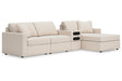 Modmax Oyster 4-Piece Sectional with Chaise by Ashley at Eve Furniture