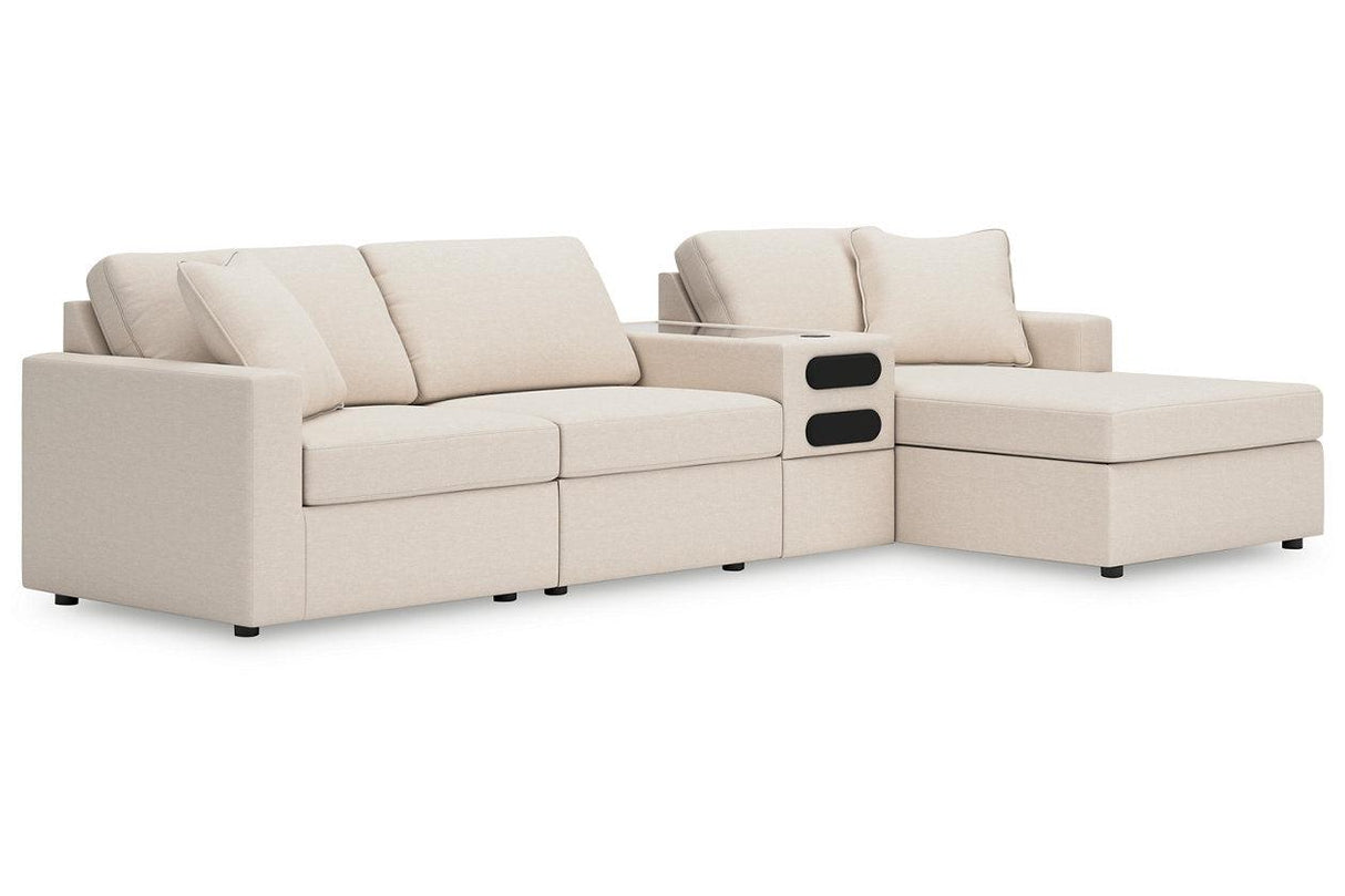 Modmax Oyster 4-Piece Sectional with Chaise by Ashley at Eve Furniture