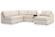Modmax Oyster 6-Piece Sectional with Chaise by Ashley at Eve Furniture