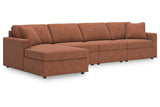 Modmax Spice 4-Piece Sectional with Chaise by Ashley at Eve Furniture