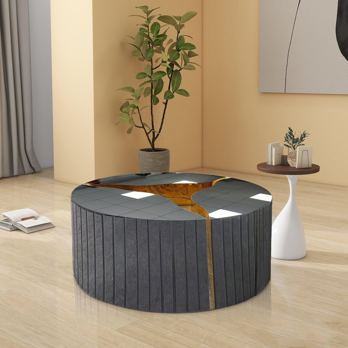 Modula Smoke Glass Coffee Table by Happy Homes at Eve Furniture