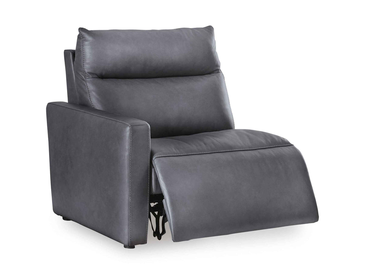 ModZ Blue 2-Piece Power Reclining Sectional Loveseat by Ashley at Eve Furniture