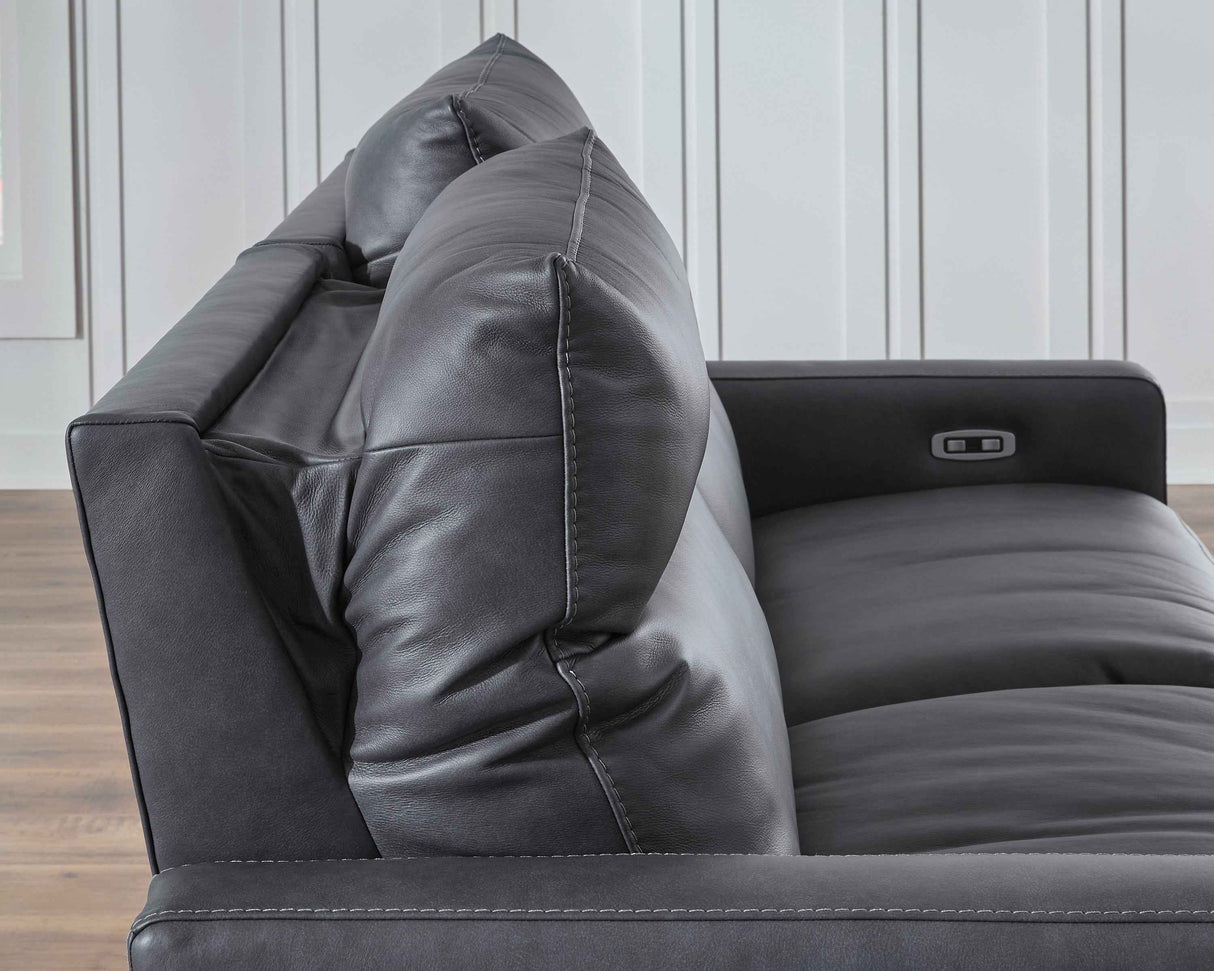 ModZ Blue 2-Piece Power Reclining Sectional Loveseat by Ashley at Eve Furniture