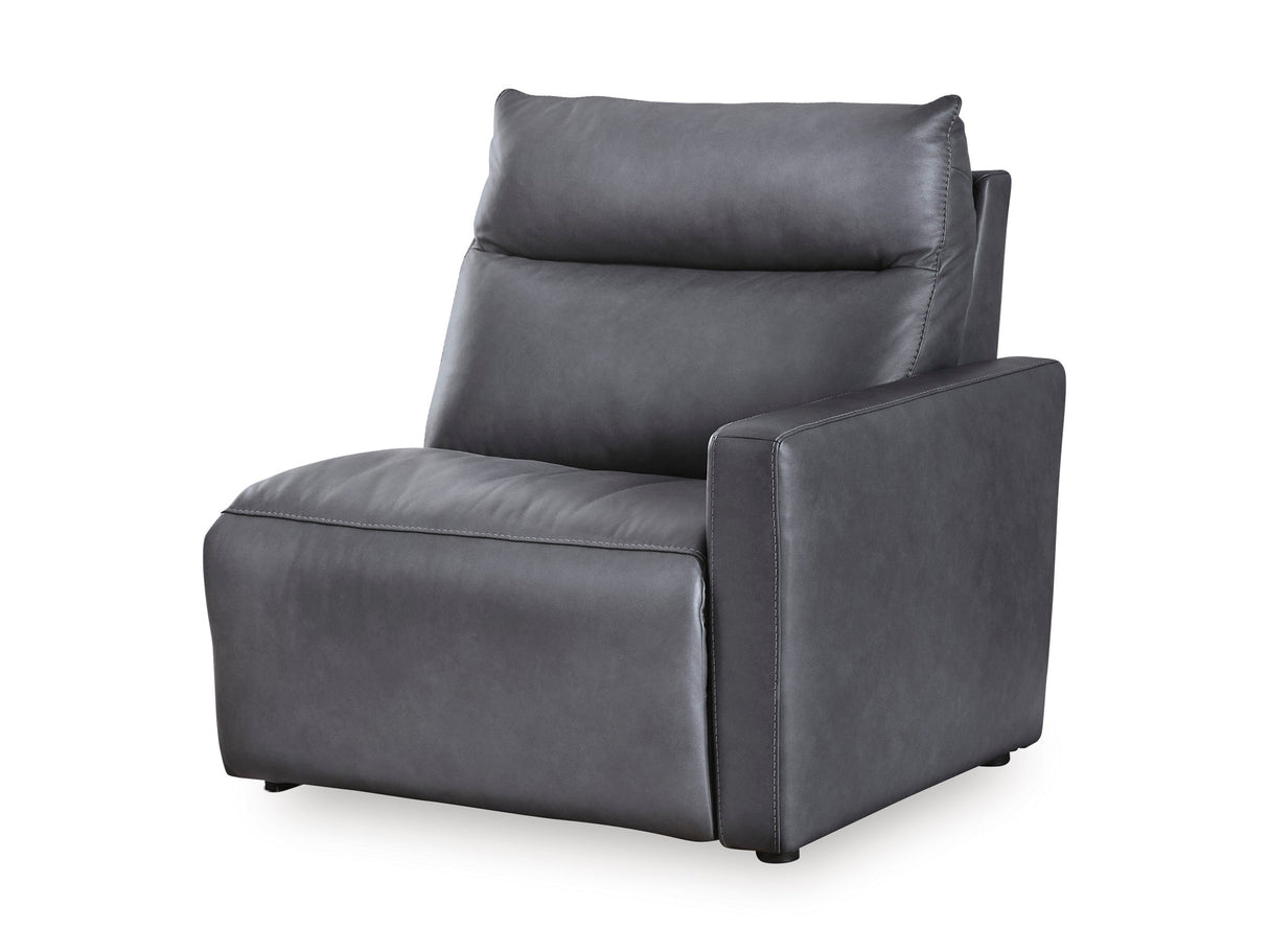 ModZ Blue 2-Piece Power Reclining Sectional Loveseat by Ashley at Eve Furniture