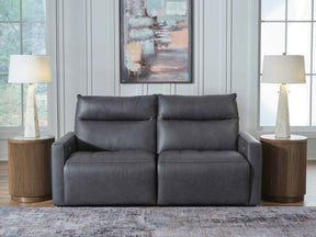ModZ Blue 2-Piece Power Reclining Sectional Loveseat by Ashley at Eve Furniture