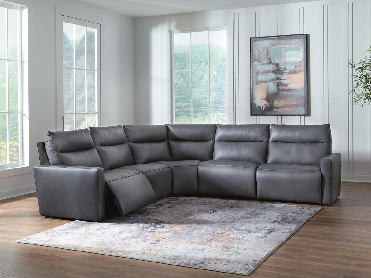 ModZ Blue 5-Piece Power Reclining Sectional