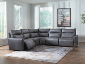 ModZ Blue 5-Piece Power Reclining Sectional by Ashley at Eve Furniture