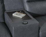 ModZ Blue 6-Piece Power Reclining Sectional with Audio Console