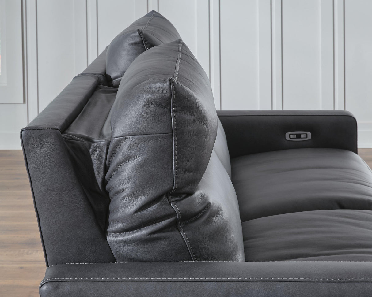 ModZ Blue 7-Piece Power Reclining Sectional with Audio Consoles