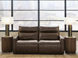 ModZ Chocolate 2-Piece Power Reclining Sectional Loveseat by Ashley at Eve Furniture