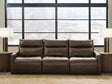 ModZ Chocolate 3-Piece Power Sectional Reclining Sofa by Ashley at Eve Furniture