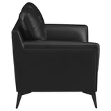 Moira Upholstered Tufted Living Room Set with Track Arms Black