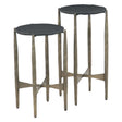 Mojave 13" Nesting Side Table with Black Marble, Set of 2 by Home Trends & Design at Eve Furniture