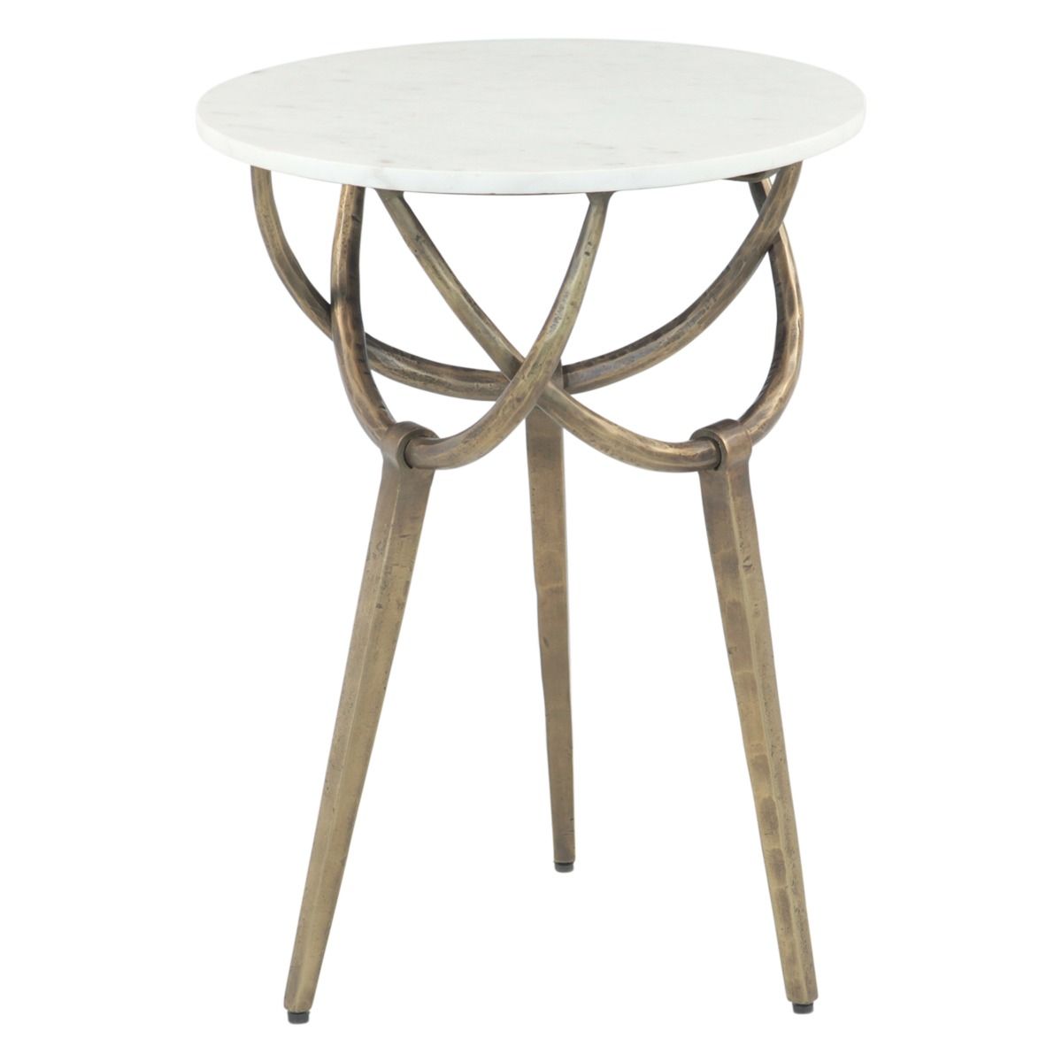 Mojave 16" Side Table with White Marble and Antique Brass Base, Set of 2 by Home Trends & Design at Eve Furniture