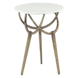 Mojave 16" Side Table with White Marble and Antique Brass Base, Set of 2 by Home Trends & Design at Eve Furniture