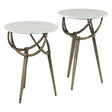 Mojave 16" Side Table with White Marble and Antique Brass Base, Set of 2 by Home Trends & Design at Eve Furniture