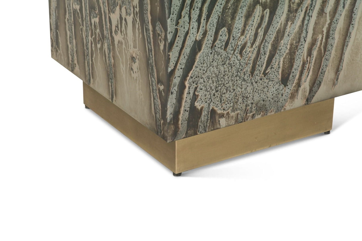 Mojave 20" Side Table in Desert Patina with Brass Base by Home Trends & Design at Eve Furniture