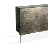 Mojave 83" Four Door Buffet in Desert Patina with Brass Base by Home Trends & Design at Eve Furniture