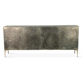 Mojave 83" Four Door Buffet in Desert Patina with Brass Base by Home Trends & Design at Eve Furniture
