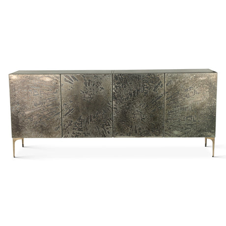 Mojave 83" Four Door Buffet in Desert Patina with Brass Base by Home Trends & Design at Eve Furniture