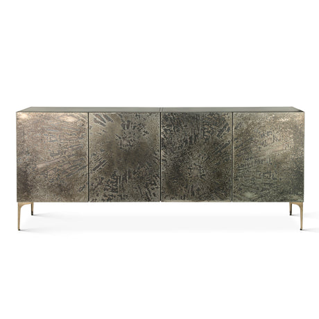 Mojave 83" Four Door Buffet in Desert Patina with Brass Base by Home Trends & Design at Eve Furniture