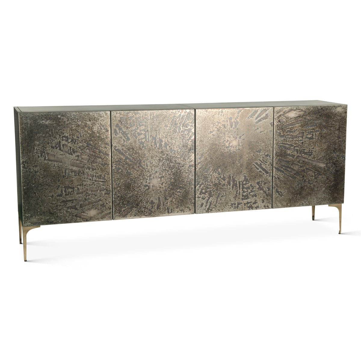 Mojave 83" Four Door Buffet in Desert Patina with Brass Base by Home Trends & Design at Eve Furniture