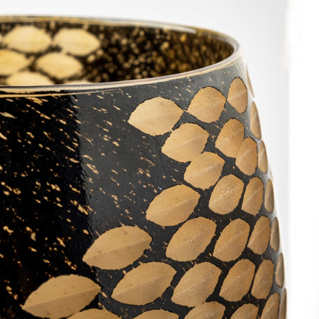Mojave Large Black and Gold Detail Glass Vase by Mercana at Eve Furniture