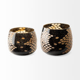 Mojave Small Black and Gold Detail Glass Vase by Mercana at Eve Furniture