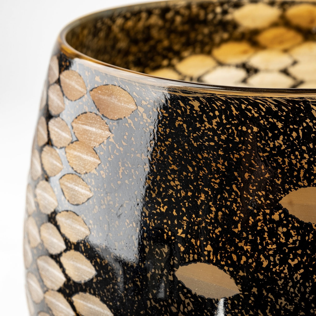 Mojave Small Black and Gold Detail Glass Vase by Mercana at Eve Furniture