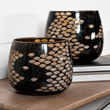 Mojave Small Black and Gold Detail Glass Vase by Mercana at Eve Furniture