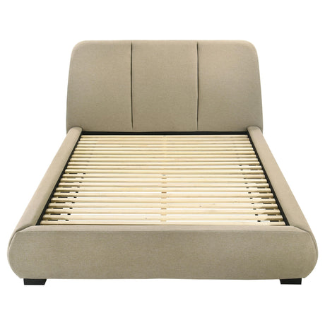 Mokena Brown Upholstered California King Platform Bed by Coaster at Eve Furniture