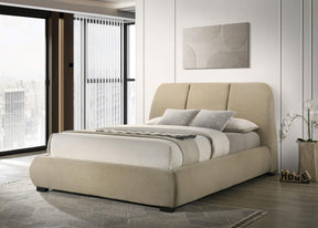 Mokena Brown Upholstered California King Platform Bed by Coaster at Eve Furniture