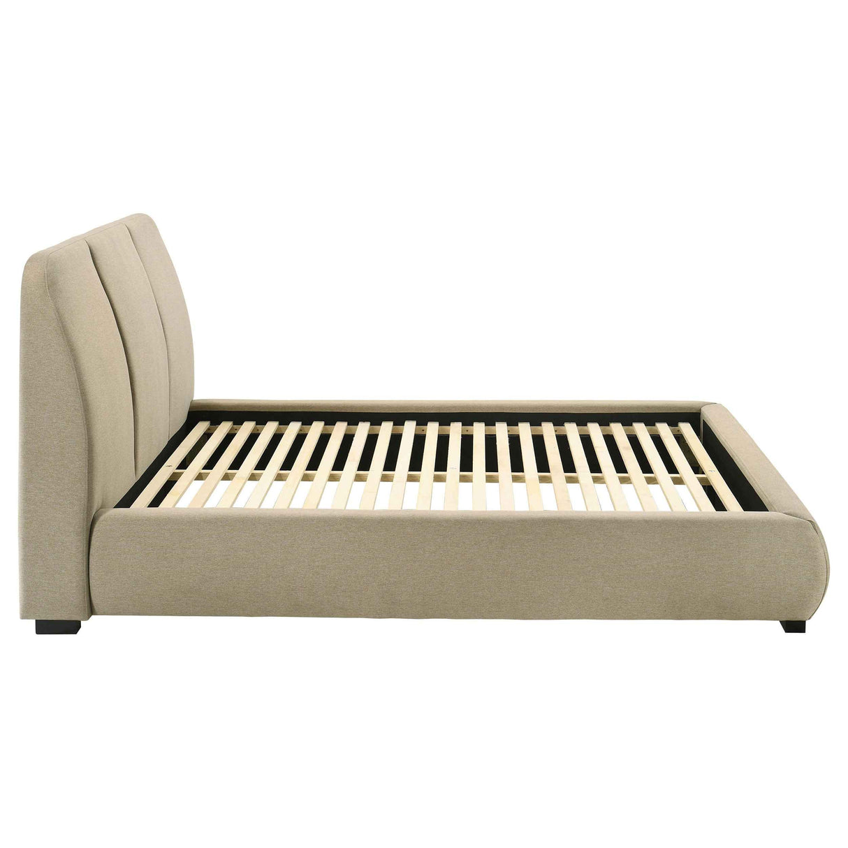 Mokena Light Brown 46-inch Upholstered Queen Platform Bed by Coaster at Eve Furniture
