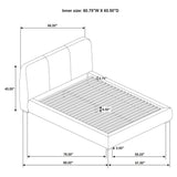 Mokena Light Brown 46-inch Upholstered Queen Platform Bed by Coaster at Eve Furniture