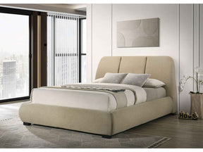 Mokena Light Brown 46-inch Upholstered Queen Platform Bed by Coaster at Eve Furniture