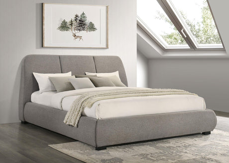 Mokena Taupe 46-inch Upholstered Eastern King Platform Bed by Coaster at Eve Furniture