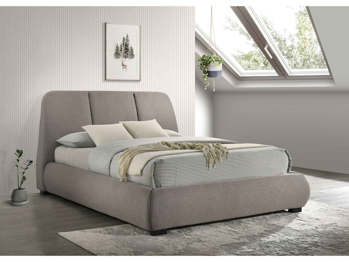Mokena Taupe 46-inch Upholstered Queen Platform Bed by Coaster at Eve Furniture