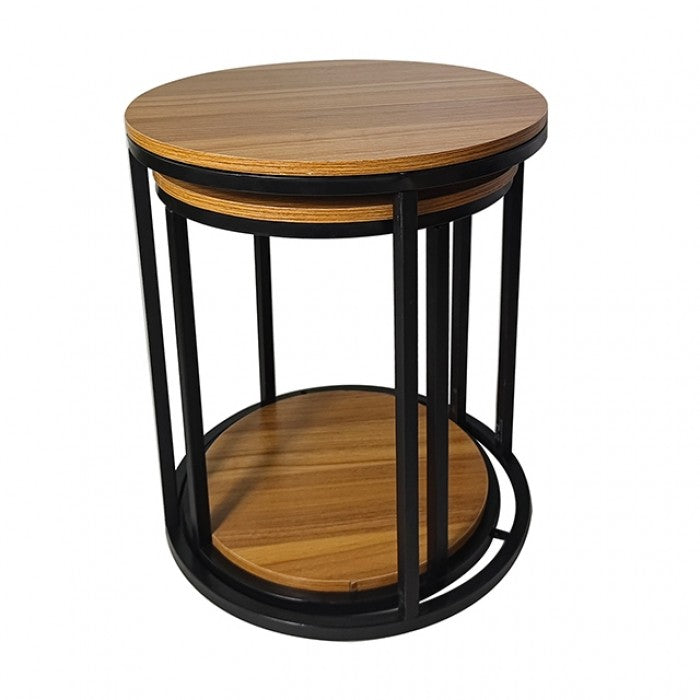 Mollie Natural/Black Nesting Tables by Furniture of America at Eve Furniture