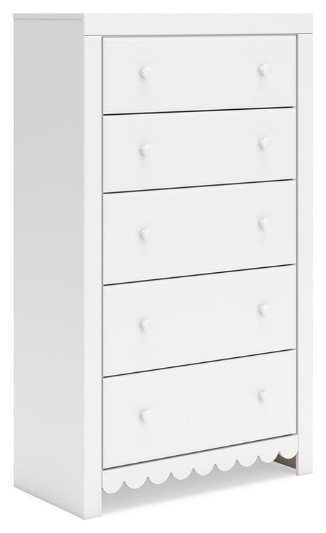 Mollviney White Chest of Drawers by Ashley at Eve Furniture