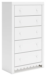 Mollviney White Chest of Drawers