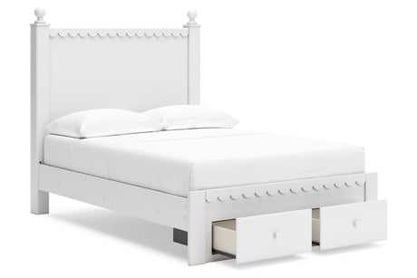 Mollviney White Full Storage Panel Bed by Ashley at Eve Furniture