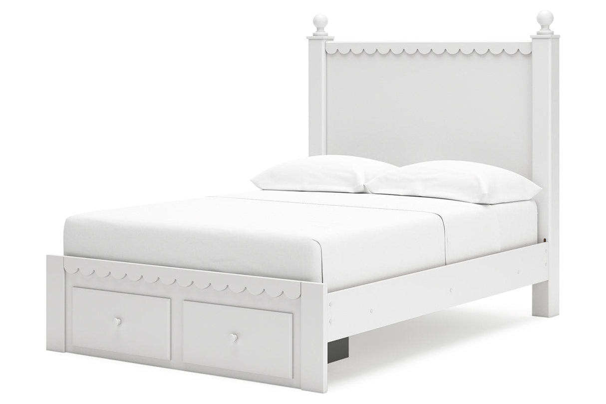 Mollviney White Full Storage Panel Bed by Ashley at Eve Furniture